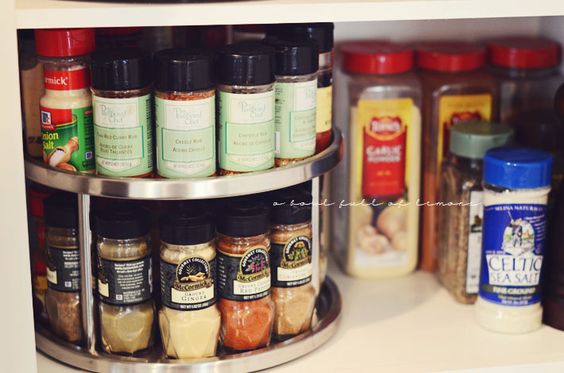 A bowl full of lemons.: Home organization 101: The Kitchen... HOW TO ORGANIZE THE SPICE CABINET.: 