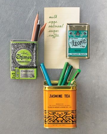 upcycled tea tin fridge container magnets