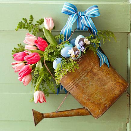 hanging watering can vase