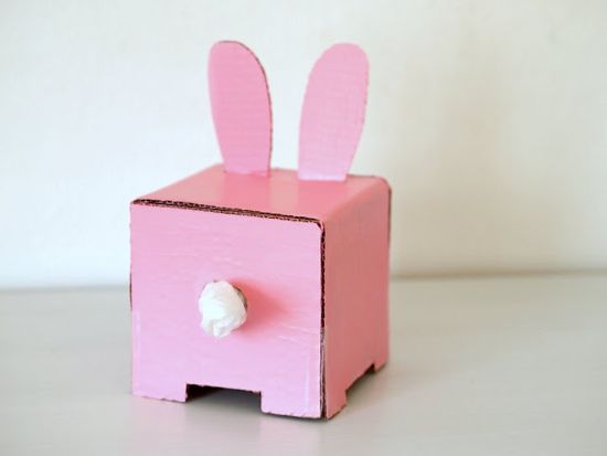 Cardboard Bunny Tissue Box Holder 
