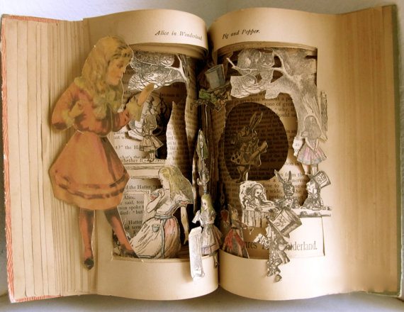Altered Book Alice's Wonderland