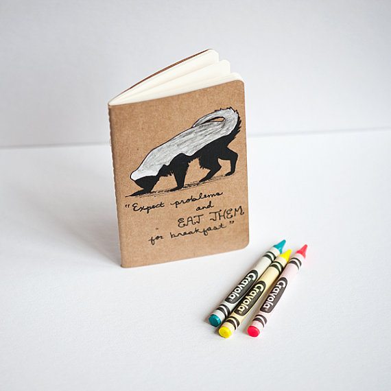 Honey Badger Notebook Hand Painted Moleskine Journal