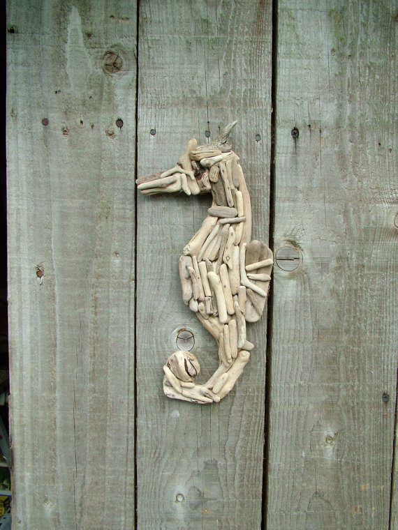 Natural Driftwood Seahorse - Small
