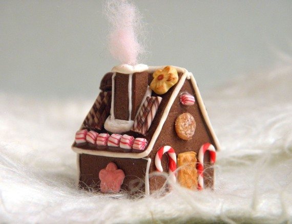 Gingerbread House with Cotton Candy from the Chimney