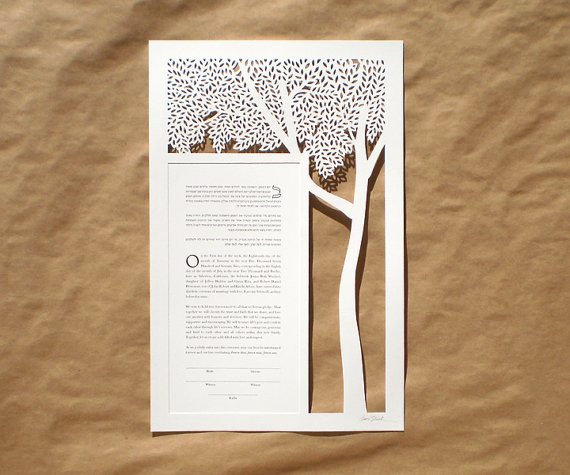Tree of Life papercut ketubah