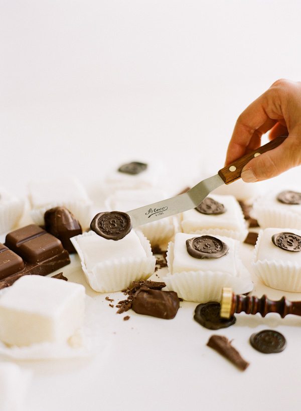 Chocolate 'Wax' Seal Mini Monogramed Cakes