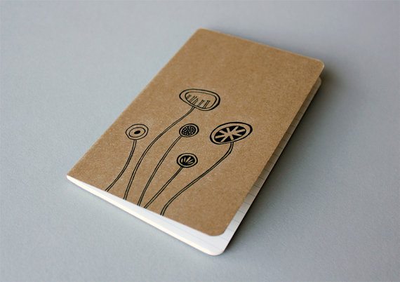Hand Drawn Pocket Journal Cahier Notebook Moleskine Wildflowers