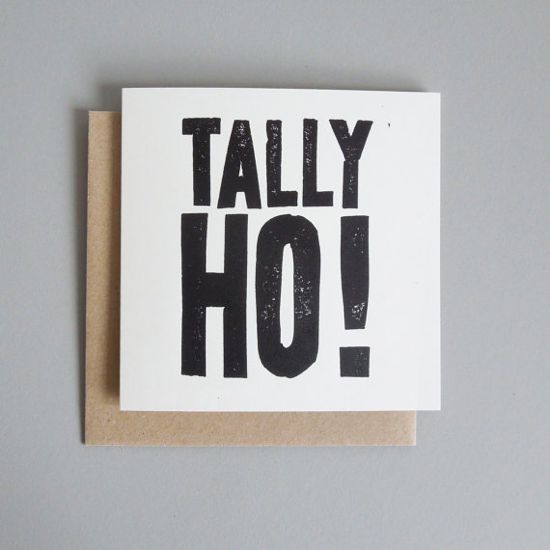Tally Ho hand printed goodbye card