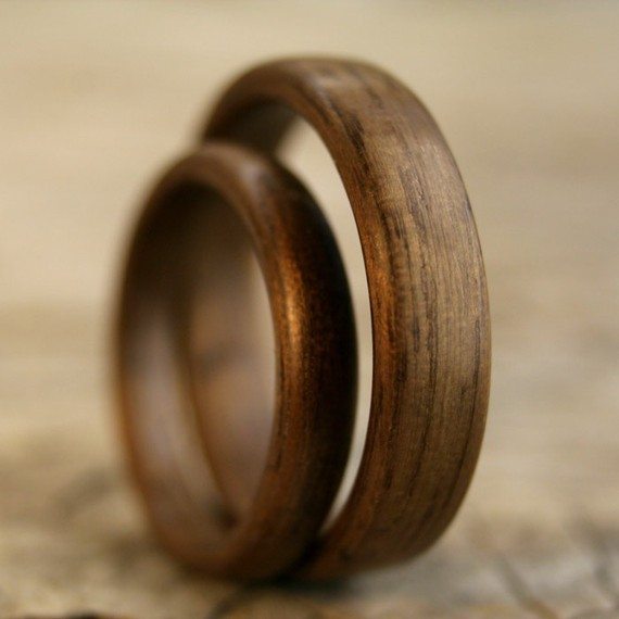 Walnut Bentwood Ring Set - Handcrafted Wooden Rings