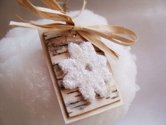 Gift tags Birch Tree and Snowflakes