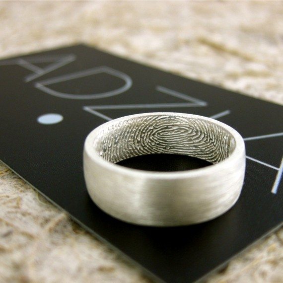 Sterling Silver Double Finger Print Ring