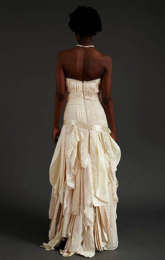 Pleats and Ruffles Wedding Gown