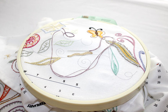 2013 Calendar Hand Embroidery Kit Pattern Needlework