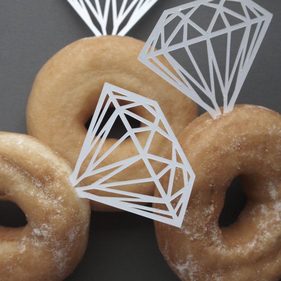 White Paper Diamonds for Doughnut Diamond Rings