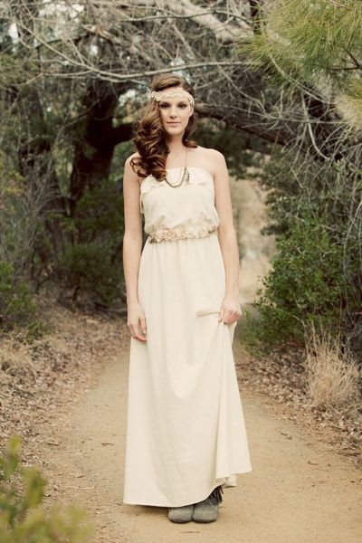 Strapless Bohemian Wedding Dress - The Lucy in the Sky Gown