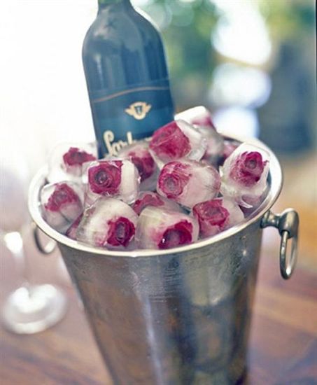 rose ice cubes