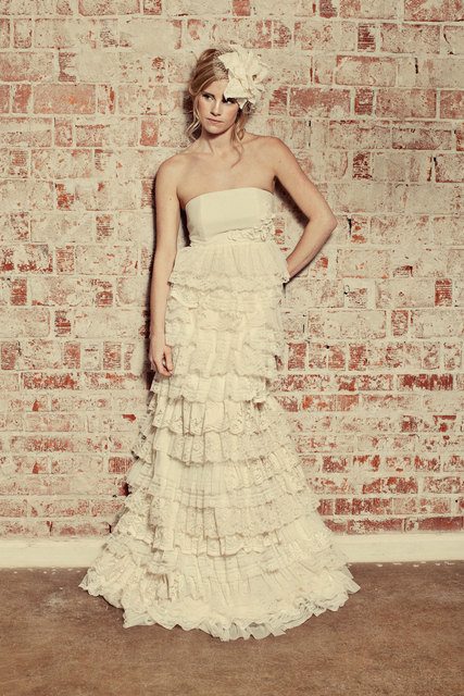 Recycled Fabric Bohemian Wedding Dress - The Flora Gown