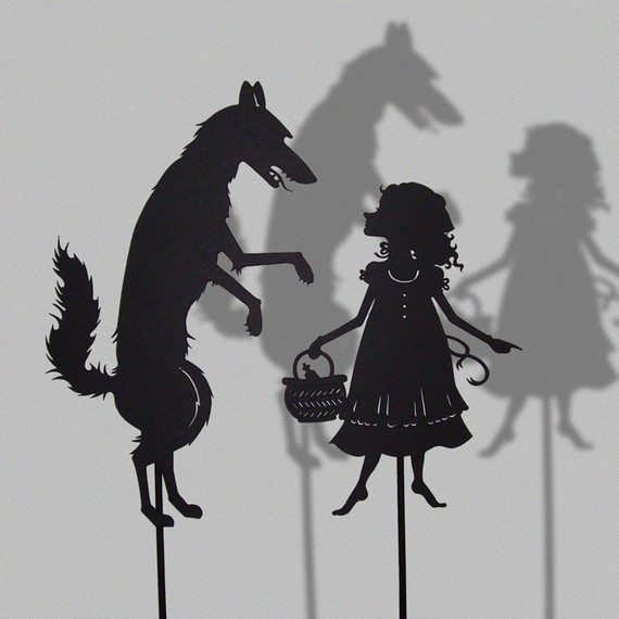 Little Red Cap and the Big Bad Wolf / Laser cut Shadow Puppets
