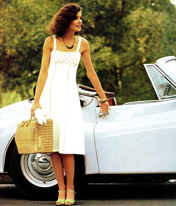  Vintage 70s Pattern CROCHET Summer "MINI" Dress