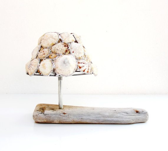 Sea Light - Tea Light Candle Holder - Soldered Limpet Shells, Metal, Driftwood
