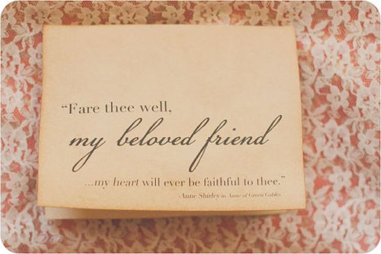  Beloved Friend Anne Of Green Gables Card