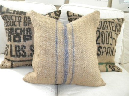 coffee sack pillows