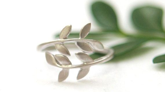 etsy ring with leaves