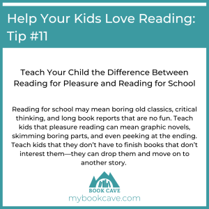 Help your kids love reading by teaching the difference between reading for pleasure and reading for work