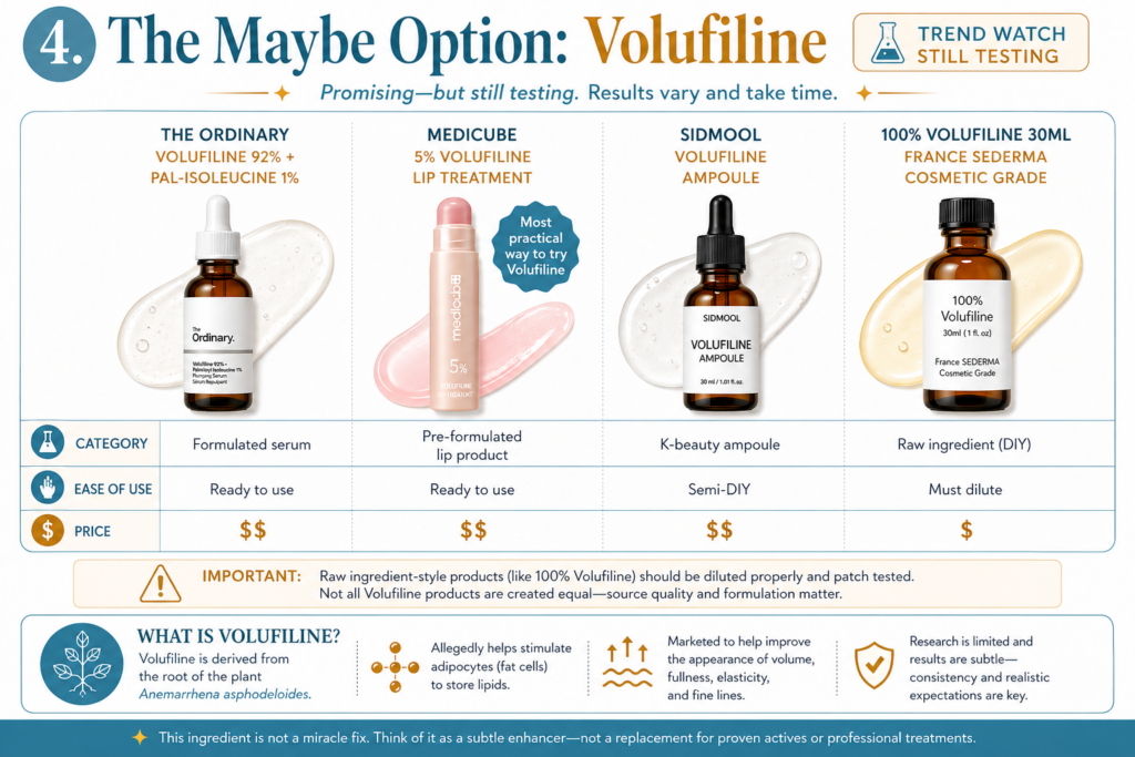 Volufiline lip product comparison for subtle lip volume and trend testing